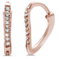 .05ct 14K Rose Gold Diamond Hoop Huggie Earrings