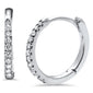 .11ct 14K White Gold Diamond Hoop Huggie Earrings