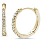 .11ct 14K Yellow Gold Diamond Hoop Huggie Earrings