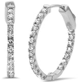 1.02ct G SI 14K White Gold Diamond Hoop Earrings