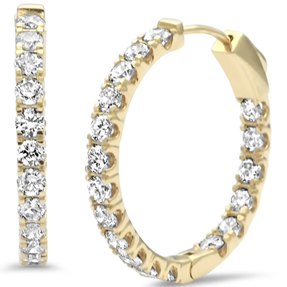2.00ct G SI 14K Yellow Gold Diamond Hoop Earrings