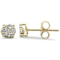 .21ct G SI 14K Yellow Gold Diamond Flower Stud Earrings