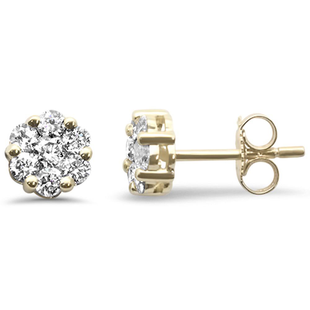 <span style="color:purple">SPECIAL!</span> .73ct G SI 14K Yellow Gold Diamond Flower Stud Earrings