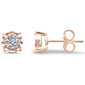 .20ct G SI 14K Rose Gold Diamond Flower Stud Earrings