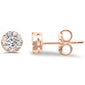 .30ct G SI 14K Rose Gold Diamond Flower Stud Earrings