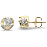 <span>DIAMOND CLOSEOUT! </span> .20ct G SI 10K Yellow Gold Micro Pave Diamond Stud Earrings