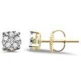 .25ct G SI 14K Yellow Gold Micro Pave Diamond Stud Earrings