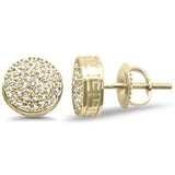 .15ct G SI 10K Yellow Gold Micro Pave Diamond Stud Earrings