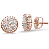 .16CT G SI 10K Rose Gold Diamond Micro Pave Stud Earrings