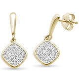 <span>DIAMOND CLOSEOUT! </span>.22CT G SI 10K Yellow Gold Diamond Micro Pave Diamond Drop Earrings