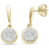 <span>¡LIQUIDACIÓN DE DIAMANTES! </span>Pendientes colgantes de oro amarillo de 10 quilates con diamantes de 0,22 CT G SI