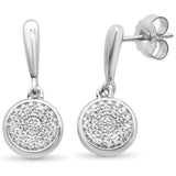 .22CT G SI 10K White Gold Diamond Drop Dangle Earrings
