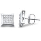 .15ct G SI 10K White Gold Diamond Square Micro Pave Earrings