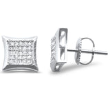 <span>DIAMOND CLOSEOUT! </span>.15ct G SI 10K White Gold Diamond Square Micro Pave Earrings