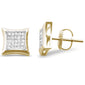 .16ct G SI 10K Yellow Gold Diamond Square Micro Pave Earrings