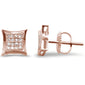 .10ct G SI 10K Rose Gold Diamond Square Micro Pave Earrings