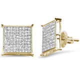 .48ct G SI 14K Yellow Gold Diamond Square Micro Pave Earrings