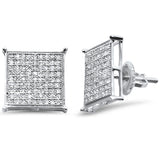 <span>DIAMOND CLOSEOUT! </span> .50ct G SI 10K White Gold Diamond Square Micro Pave Earrings