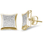 .29ct G SI 10K Yellow Gold Diamond Square Micro Pave Earrings
