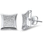.29ct G SI 10K White Gold Diamond Square Micro Pave Earrings