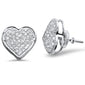 .36ct G SI 10K White Gold Diamond Heart Shaped Micro Pave Earrings