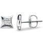 .06ct G SI 10K White Gold Diamond Square Micro Pave Earrings