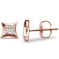 .06ct G SI 10K Rose Gold Diamond Square Micro Pave Earrings