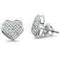 .26ct G SI 10K White Gold Diamond Heart Shaped Micro Pave Earrings