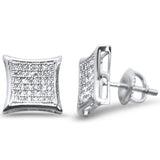 <span>DIAMOND CLOSEOUT! </span>.24ct G SI 10K White Gold Diamond Square Micro Pave Earrings