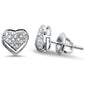 .10ct G SI 10K White Gold Diamond Heart Shaped Micro Pave Earrings