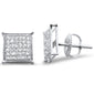 .24ct G SI 10K White Gold Diamond Square Micro Pave Earrings