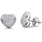 .19ct G SI 10K White Gold Diamond Heart Shaped Micro Pave Earrings