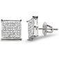 <span style="color:purple">SPECIAL!</span> .35CT G SI 10KT White Gold Diamond Square Micro Pave Stud Earrings