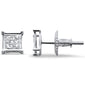 .06ct G SI 10K White Gold Diamond Square Micro Pave Earrings