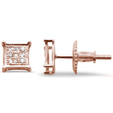 <span>DIAMOND CLOSEOUT! </span>.06ct G SI 10K Rose Gold Diamond Square Micro Pave Earrings