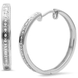 <span>DIAMOND CLOSEOUT! </span>.09CT G SI 14KT White Gold Diamond Hoop Earrings