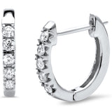 <span>DIAMOND CLOSEOUT! </span>.24ct G SI 14K White Gold Diamond Hoop Earrings