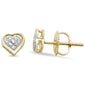 .05ct G SI 10K Yellow Gold Diamond Heart Earrings