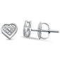 .05ct G SI 10K White Gold Diamond Heart Earrings