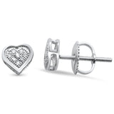 <span>DIAMOND CLOSEOUT! </span>.05ct G SI 10K White Gold Diamond Heart Earrings