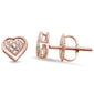 .05ct G SI 10K Rose Gold Diamond Heart Earrings