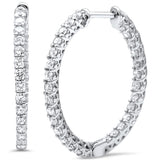 1.47ct G SI 14K White Gold Diamond Hoop Earrings