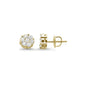 .32CT G SI 14KT Yellow Gold Diamond Flower Stud Earrings