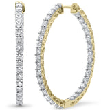 <span>DIAMOND CLOSEOUT! </span>3.00CT G SI 14K Yellow Gold Diamond Round Diamond Hoop Earrings