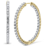 <span>DIAMOND CLOSEOUT! </span>3.97CT G SI 14K Yellow Gold Diamond Oval Diamond Hoop Earrings