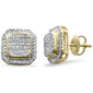 .34CT G SI 10K Yellow Gold Diamond Micro Pave Stud Earrings