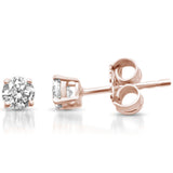 .42ct G SI 14K Rose Gold Diamond Solitaire Stud Earrings