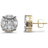.98ct G SI 10K Yellow Gold Diamond Hip Hop Micro Pave Stud Earrings