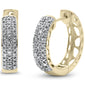.09ct G SI 10K Yellow Gold Diamond Hoop Huggie Earrings