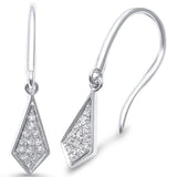 .09ct G SI 14K White Gold Diamond Drop Dangle Earrings